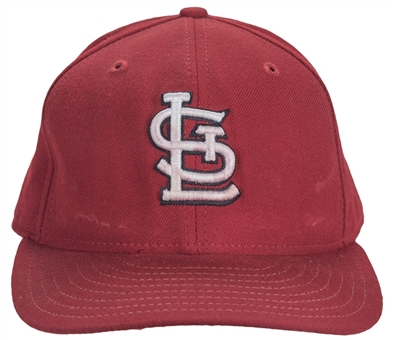 2002-2004 Albert Pujols Game Used St. Louis Cardinals Cap (MEARS)
